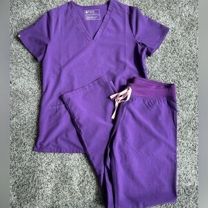Figs limited edition ultra violet scrub top and pants.